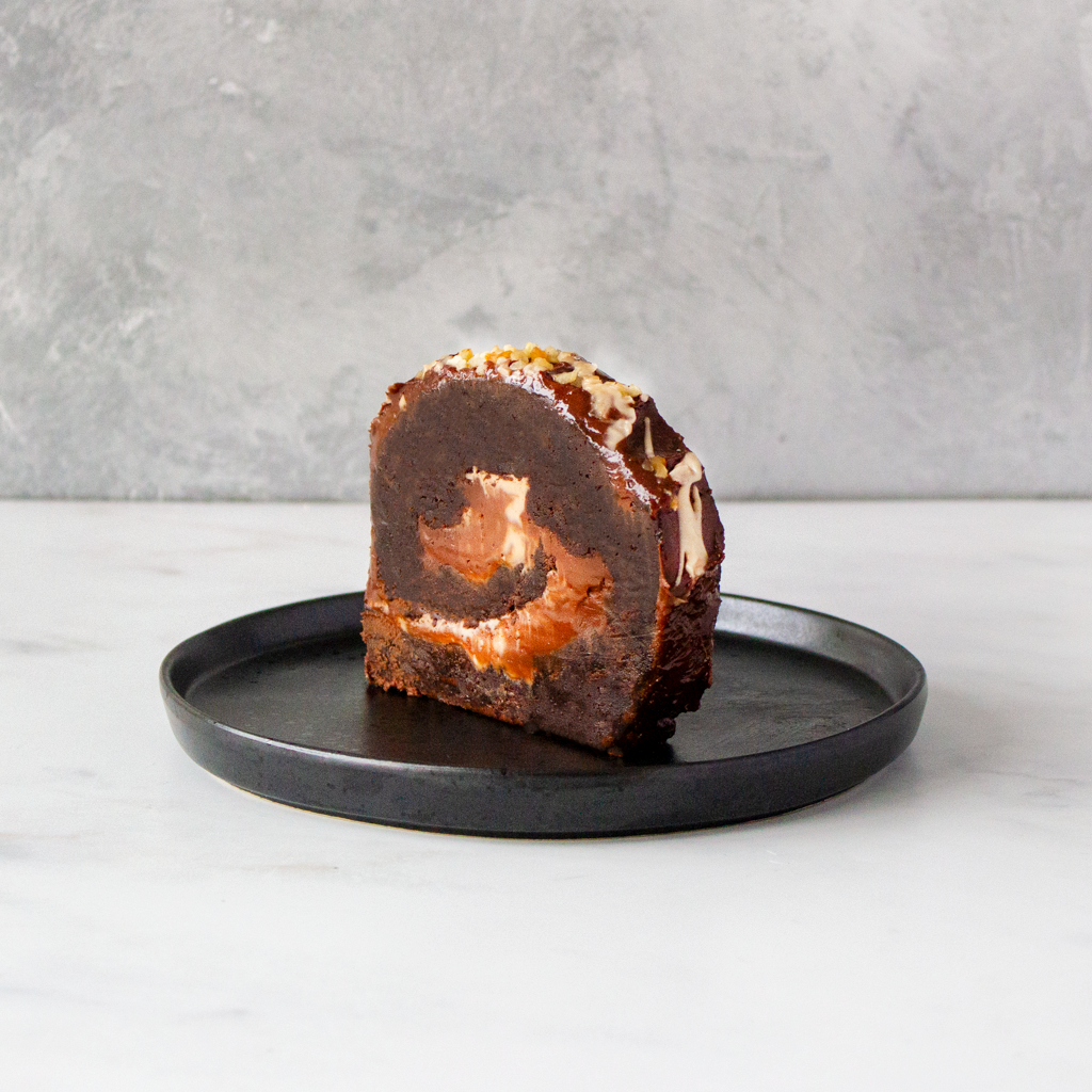 Hazelnut Brownie Roll Slice