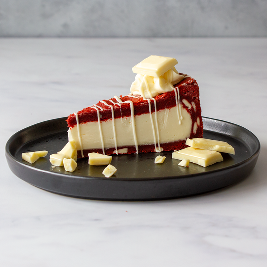 Red Velvet Cookie Pie Slice