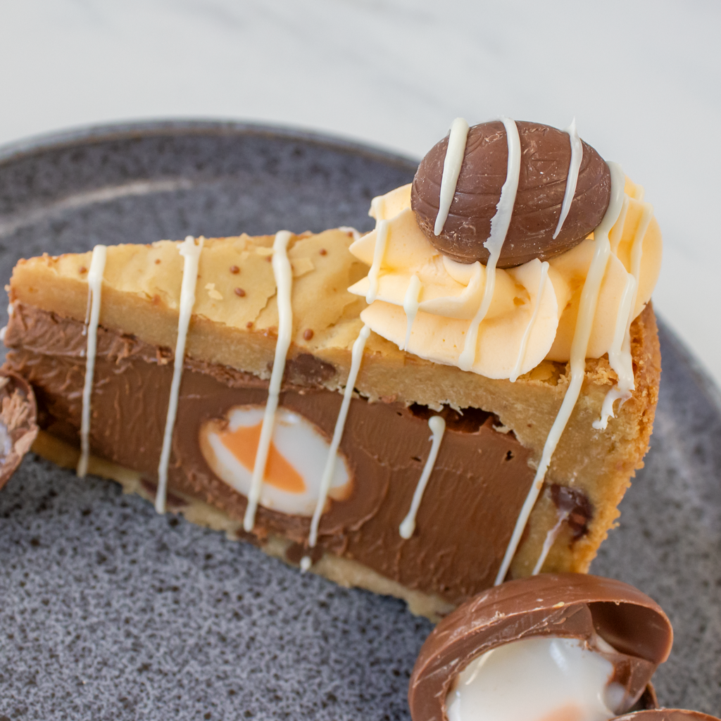 Creme Egg Cookie Pie Slice