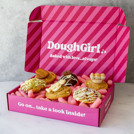 DoughGirl corporate cookie gift box with assorted deluxe cookies and cookie pies