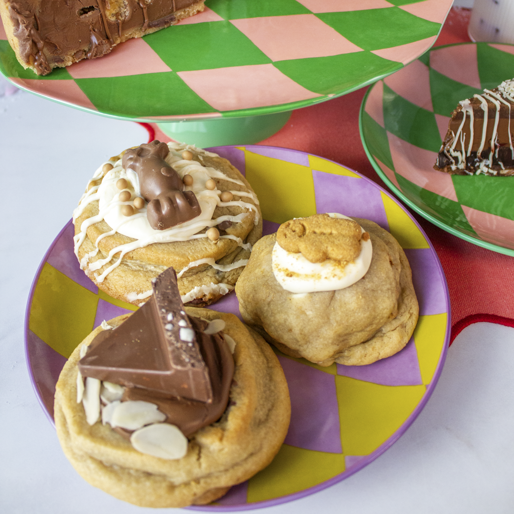 Christmas cookies on a colorful plate by DoughGirl UK