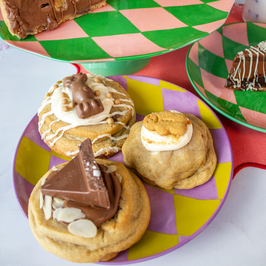 Christmas cookies on a colorful plate by DoughGirl UK