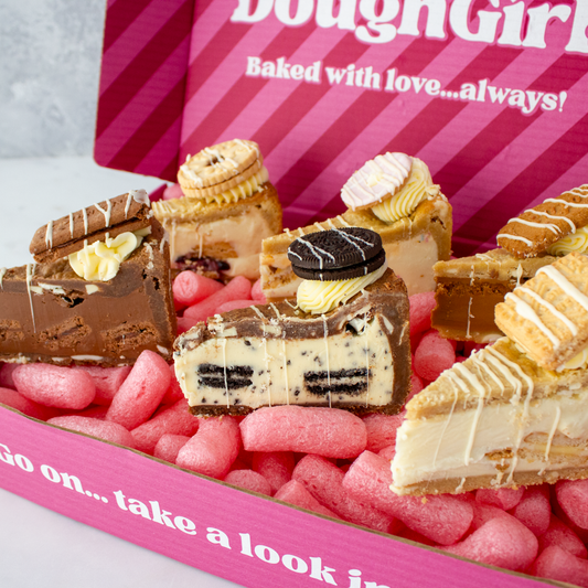 DoughGirl Christmas cookie gift box with assorted cookie pies, brownies and festive baked treats