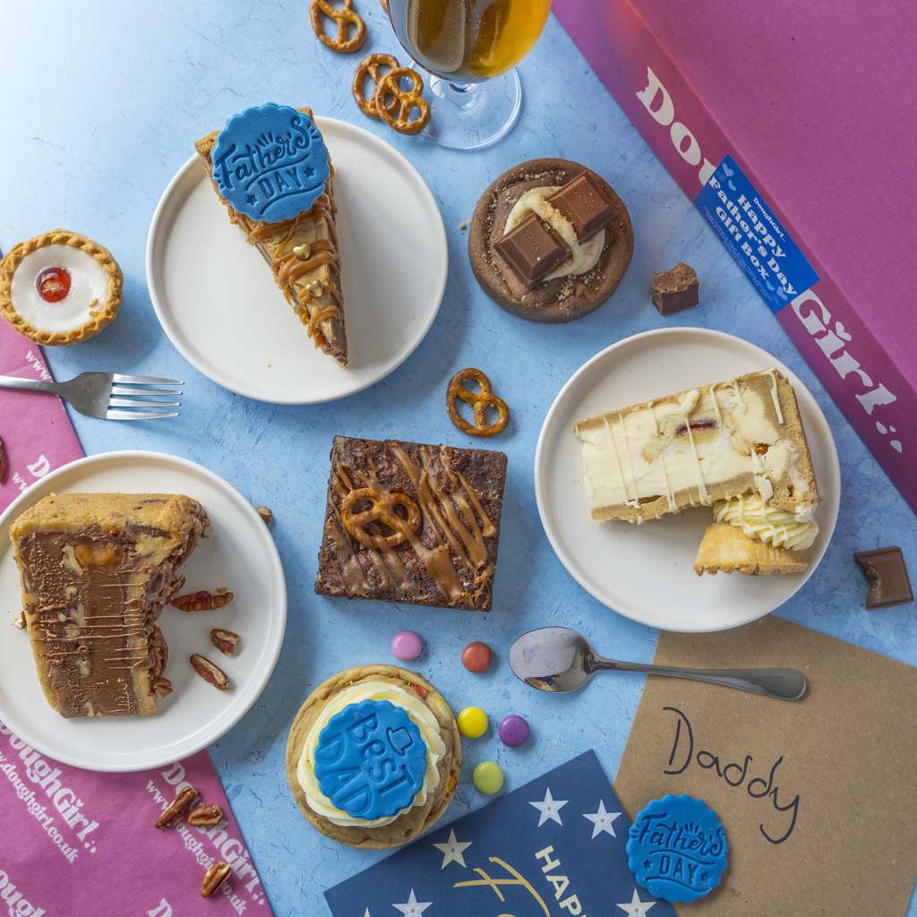 Father’s Day Treat Box with cookies, cookie pie slices and brownie slab by DoughGirl