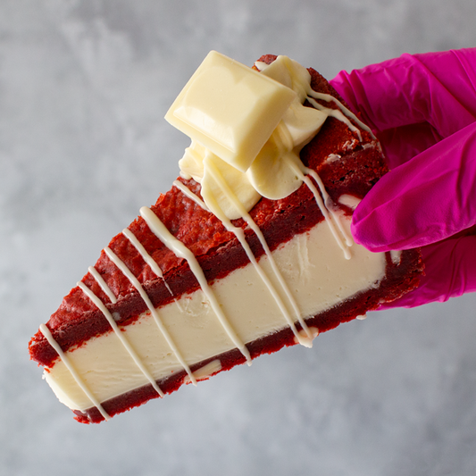 Red Velvet Cookie Pie Slice
