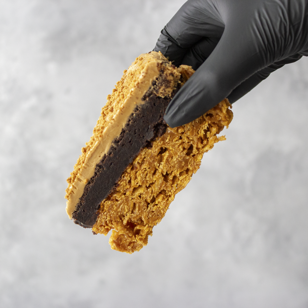 Cornflake Brownie Biscoff Pie Slice