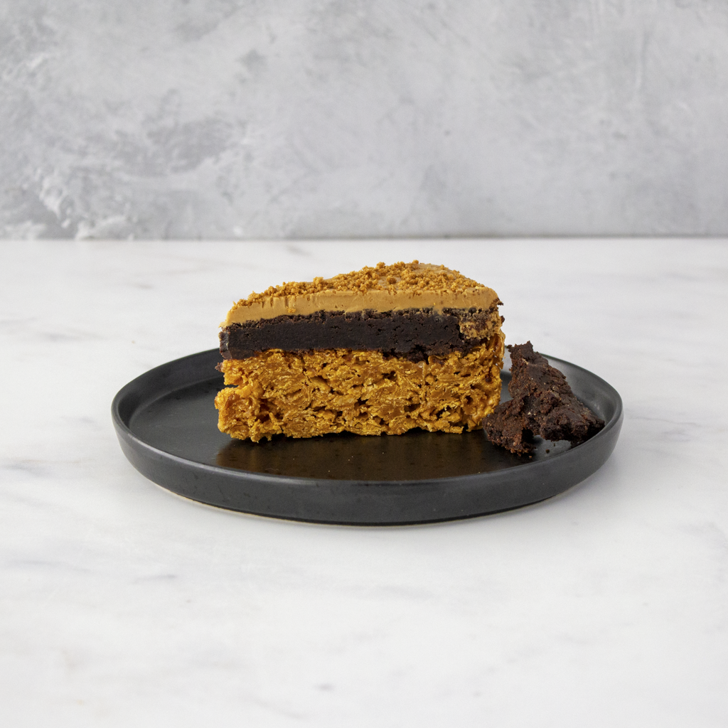 Cornflake Brownie Biscoff Pie Slice