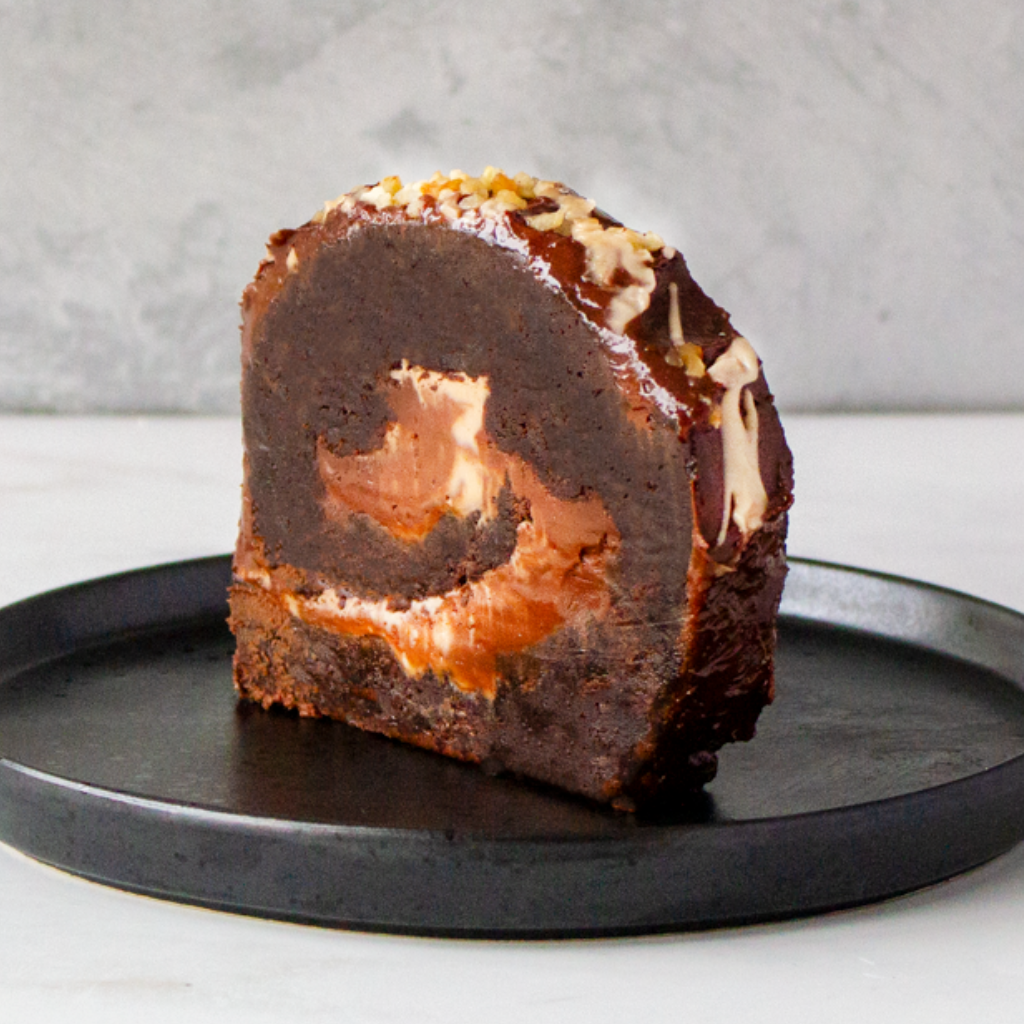 Hazelnut Brownie Roll Slice