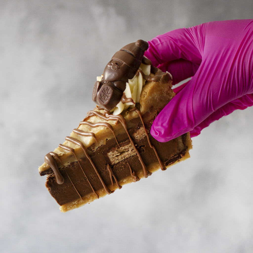 KitKat Santa Christmas Cookie Pie Slice