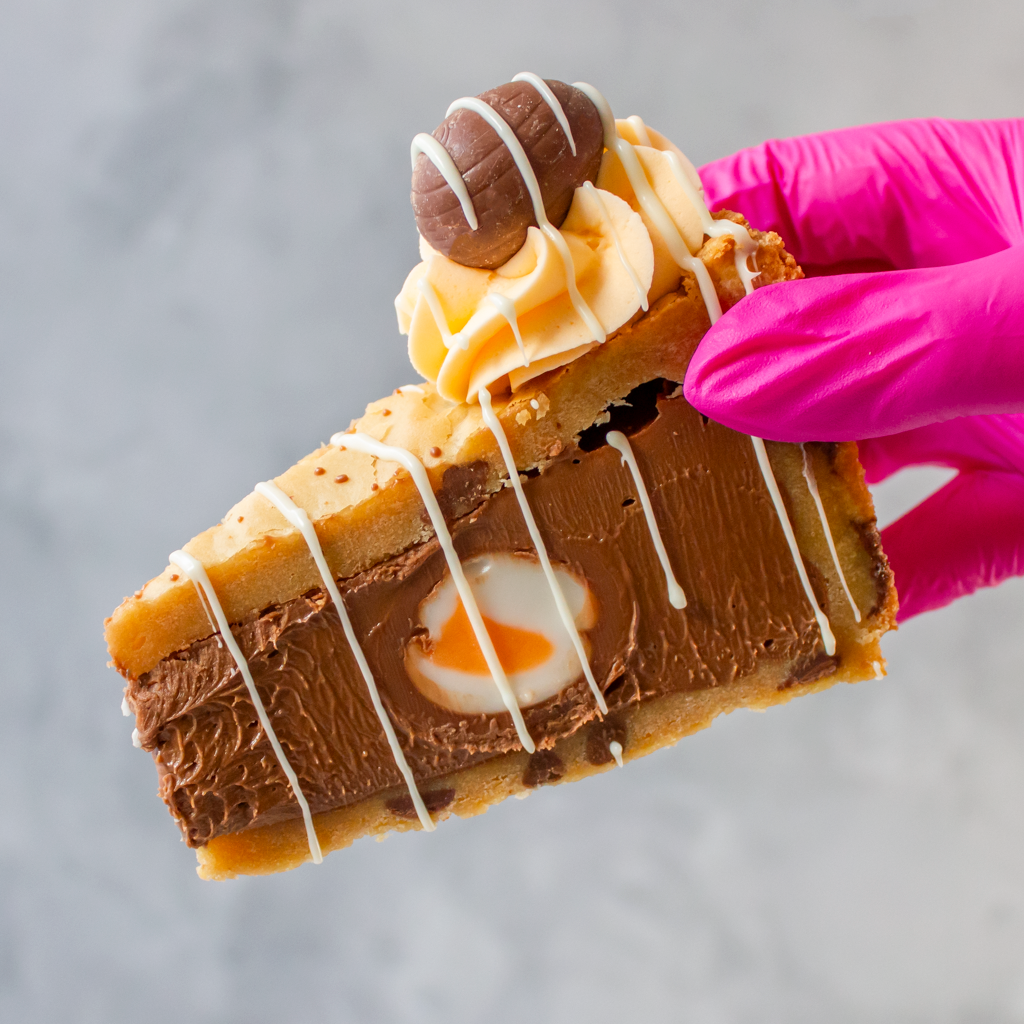 Creme Egg Cookie Pie Slice