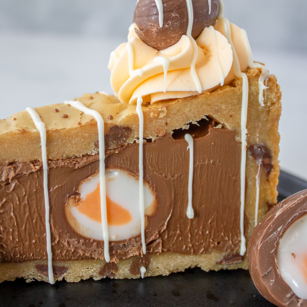 Creme Egg Cookie Pie Slice