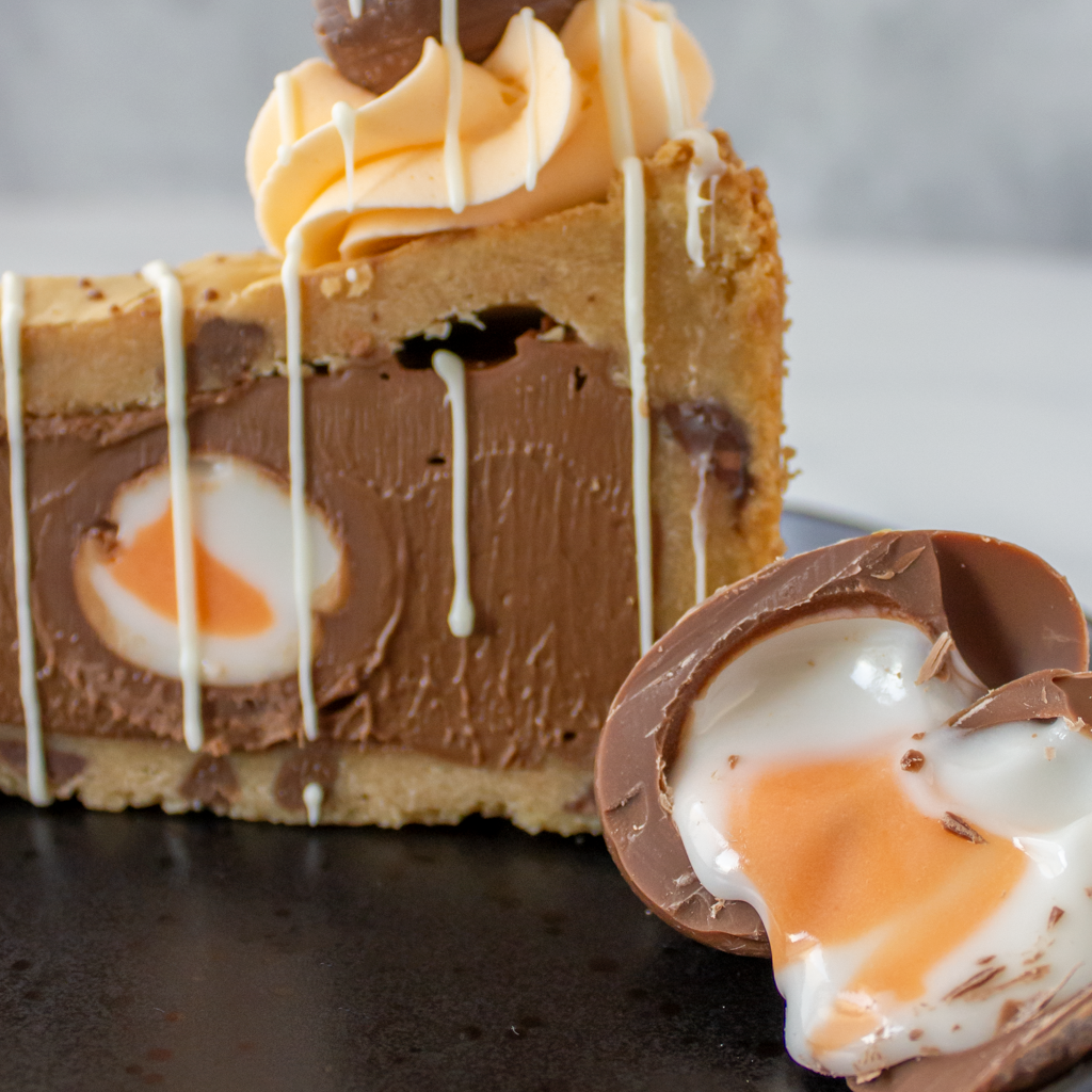 Creme Egg Cookie Pie Slice