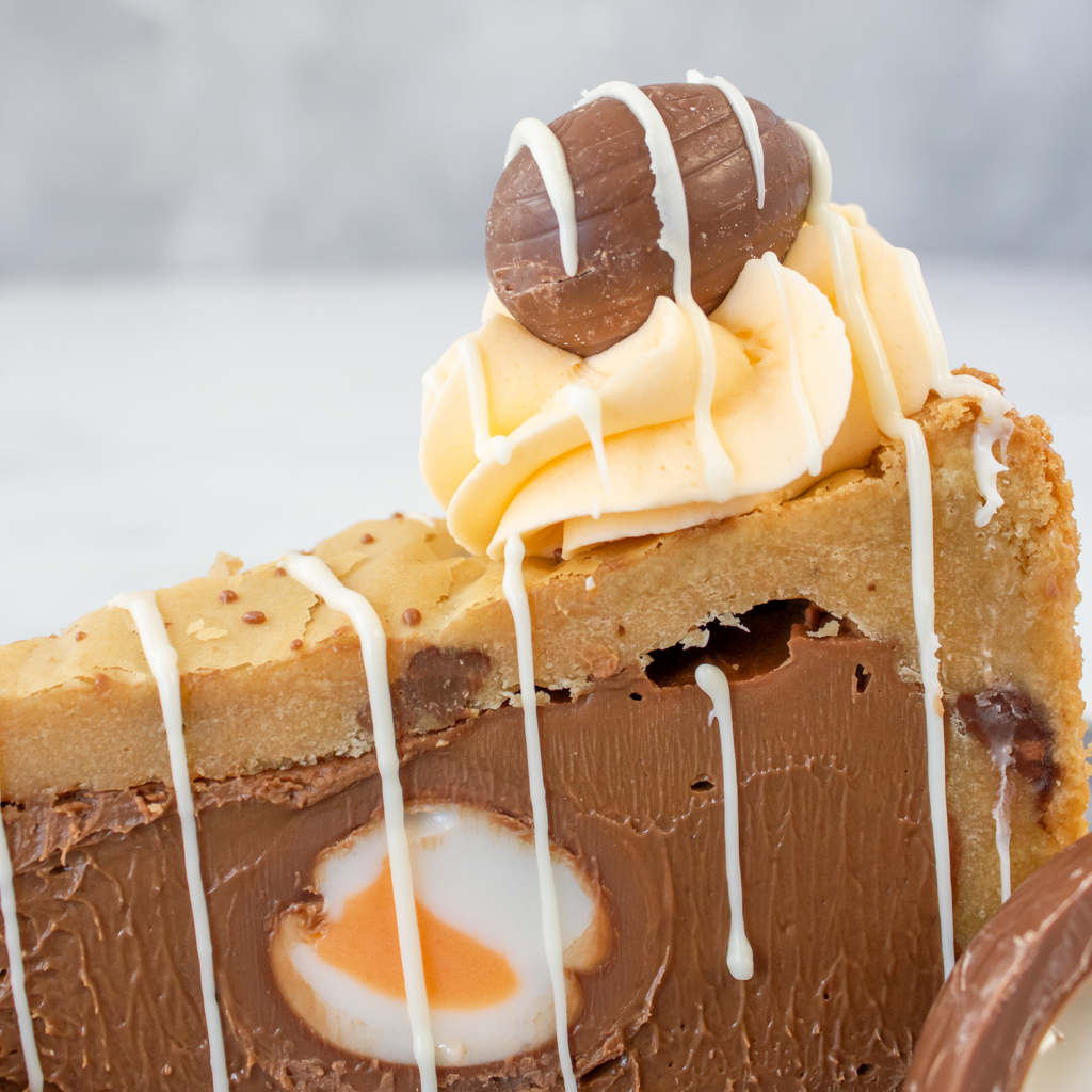 Creme Egg Cookie Pie Slice