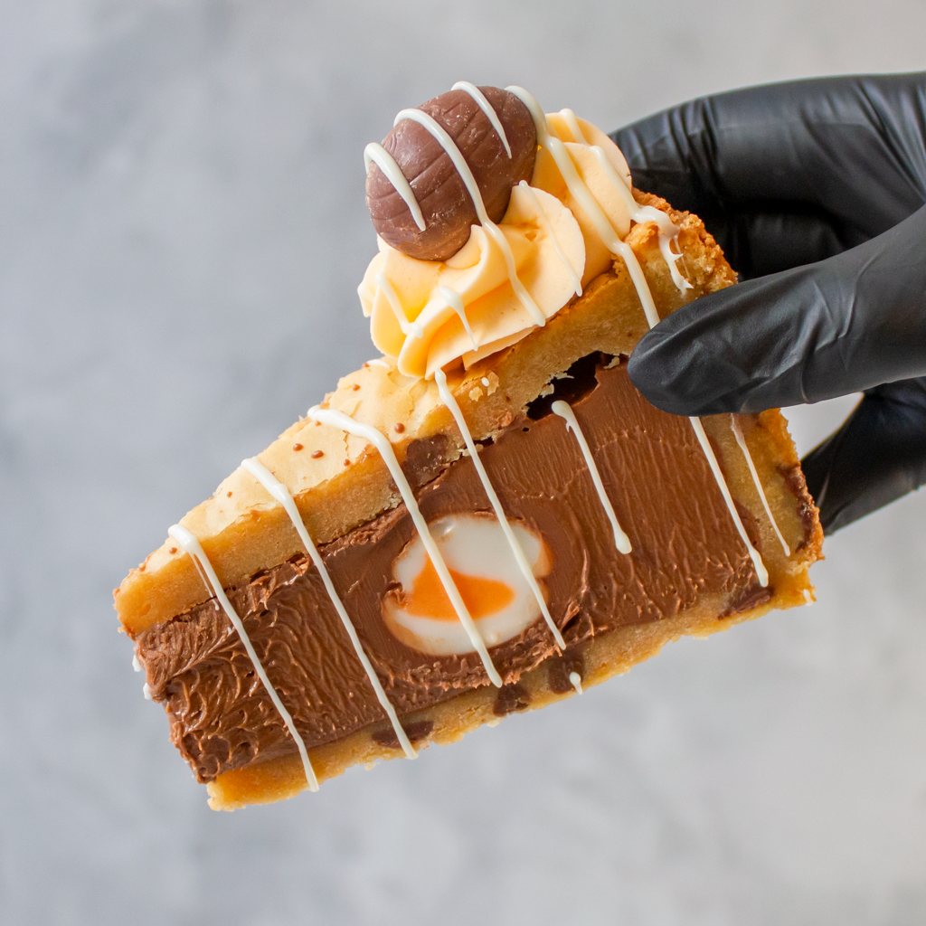 Creme Egg Cookie Pie Slice