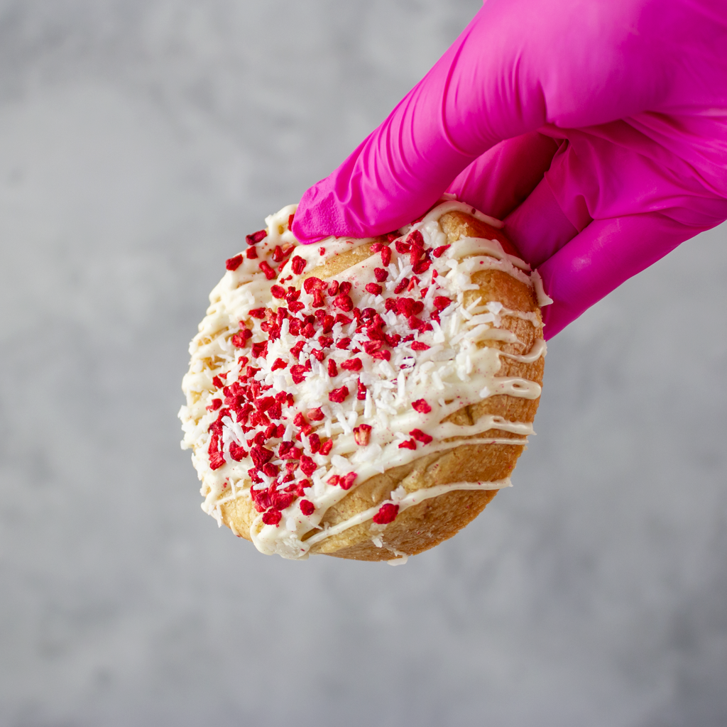 Raspberry, Coconut & White Chocolate Stuffed Deluxe Cookie