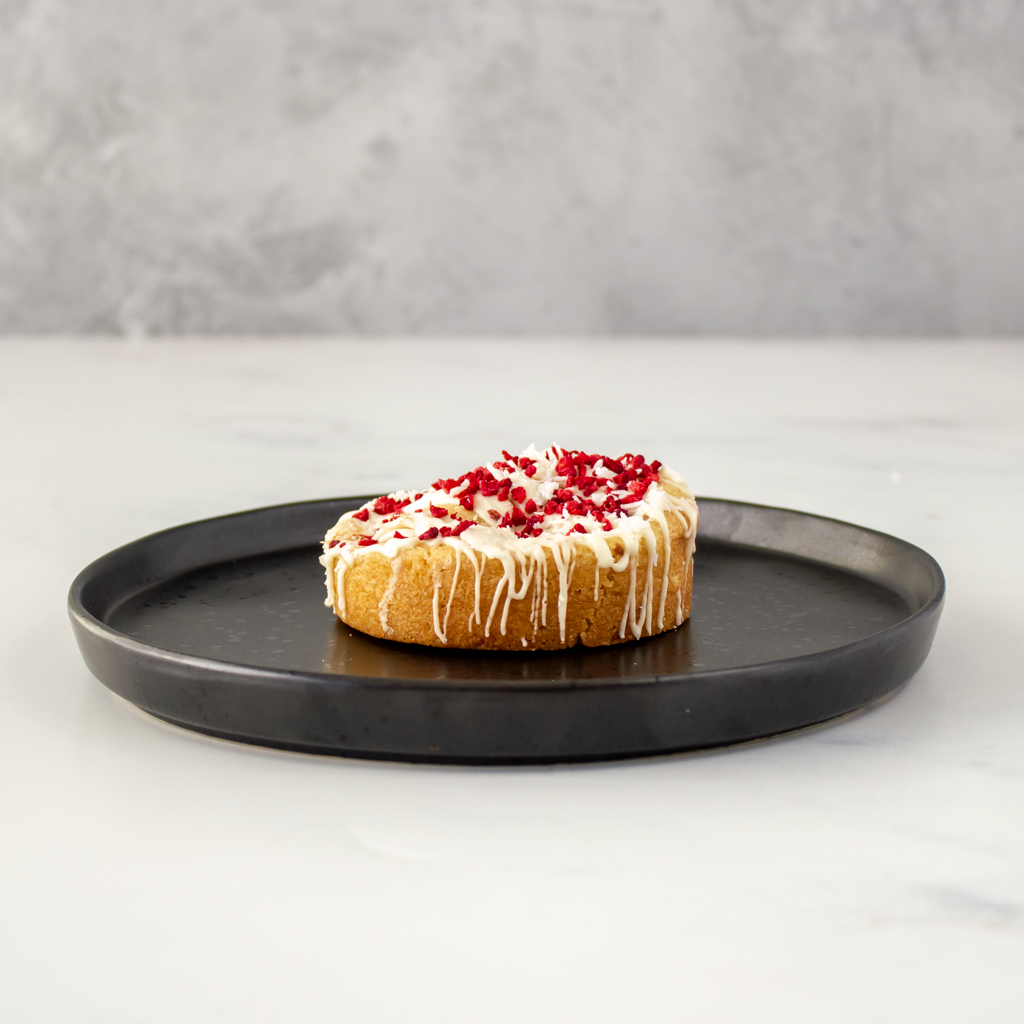 Raspberry, Coconut & White Chocolate Stuffed Deluxe Cookie