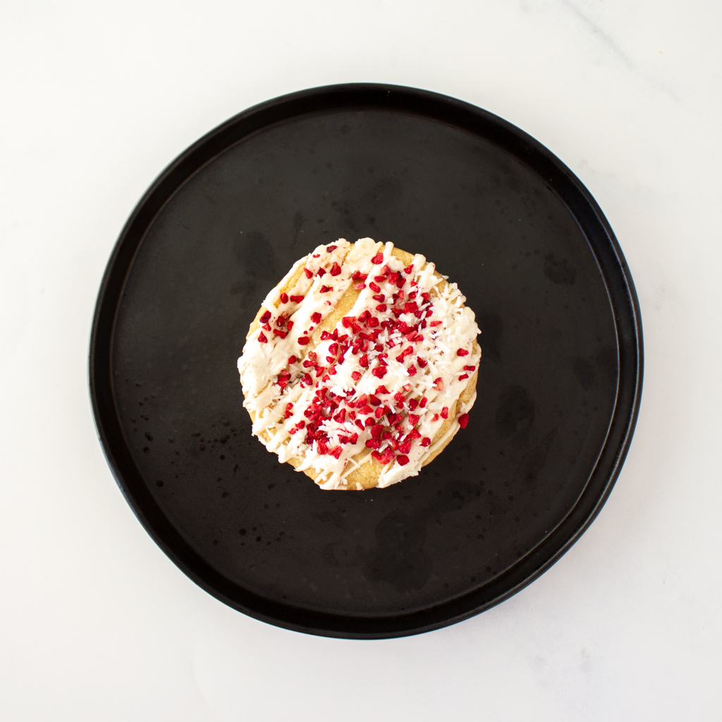 Raspberry, Coconut & White Chocolate Stuffed Deluxe Cookie