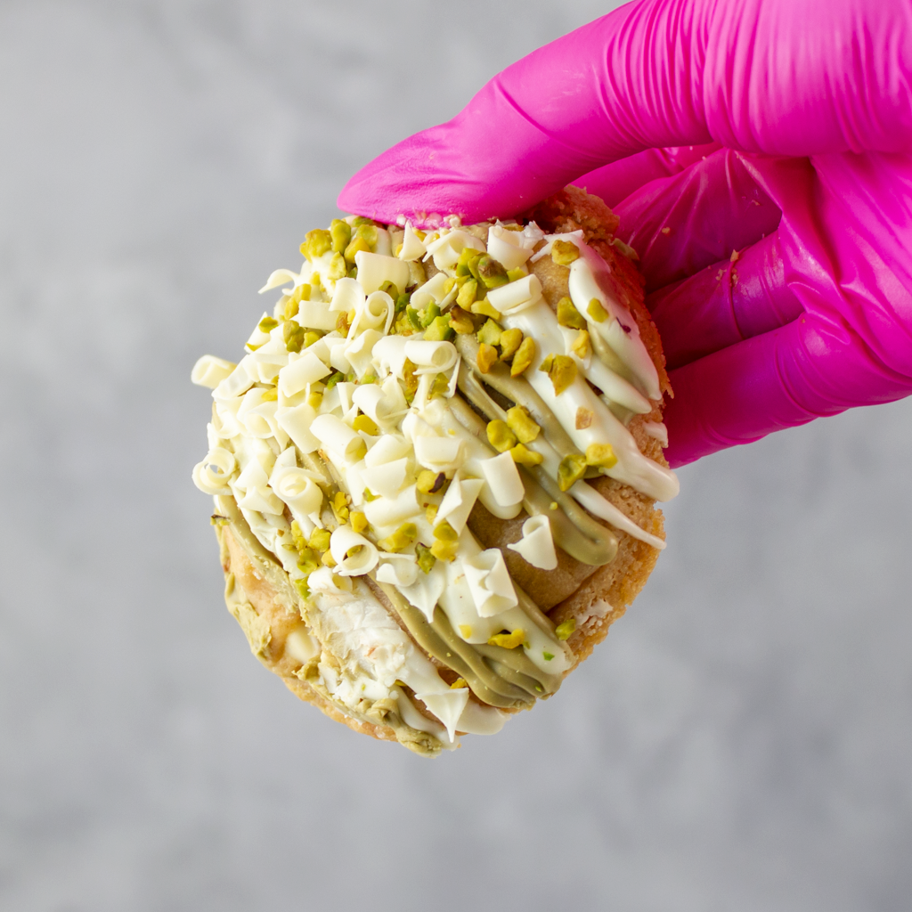 Pistachio & White Chocolate Stuffed Deluxe Cookie