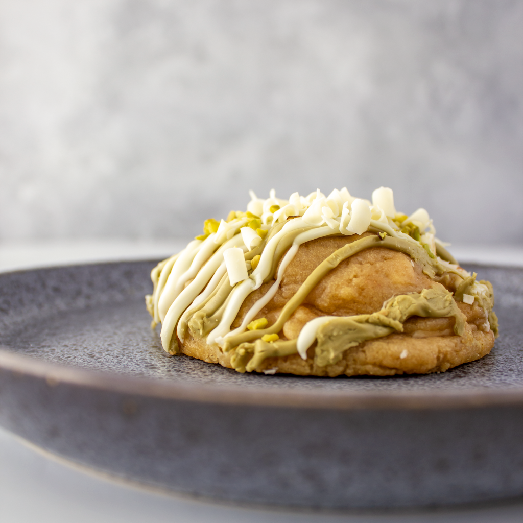 Pistachio & White Chocolate Stuffed Deluxe Cookie