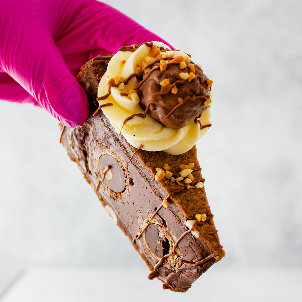 Hazelnut Truffle Cookie Pie Slice