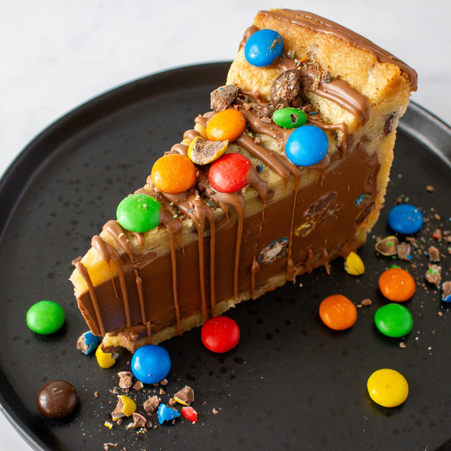 M&M Cookie Pie Slice