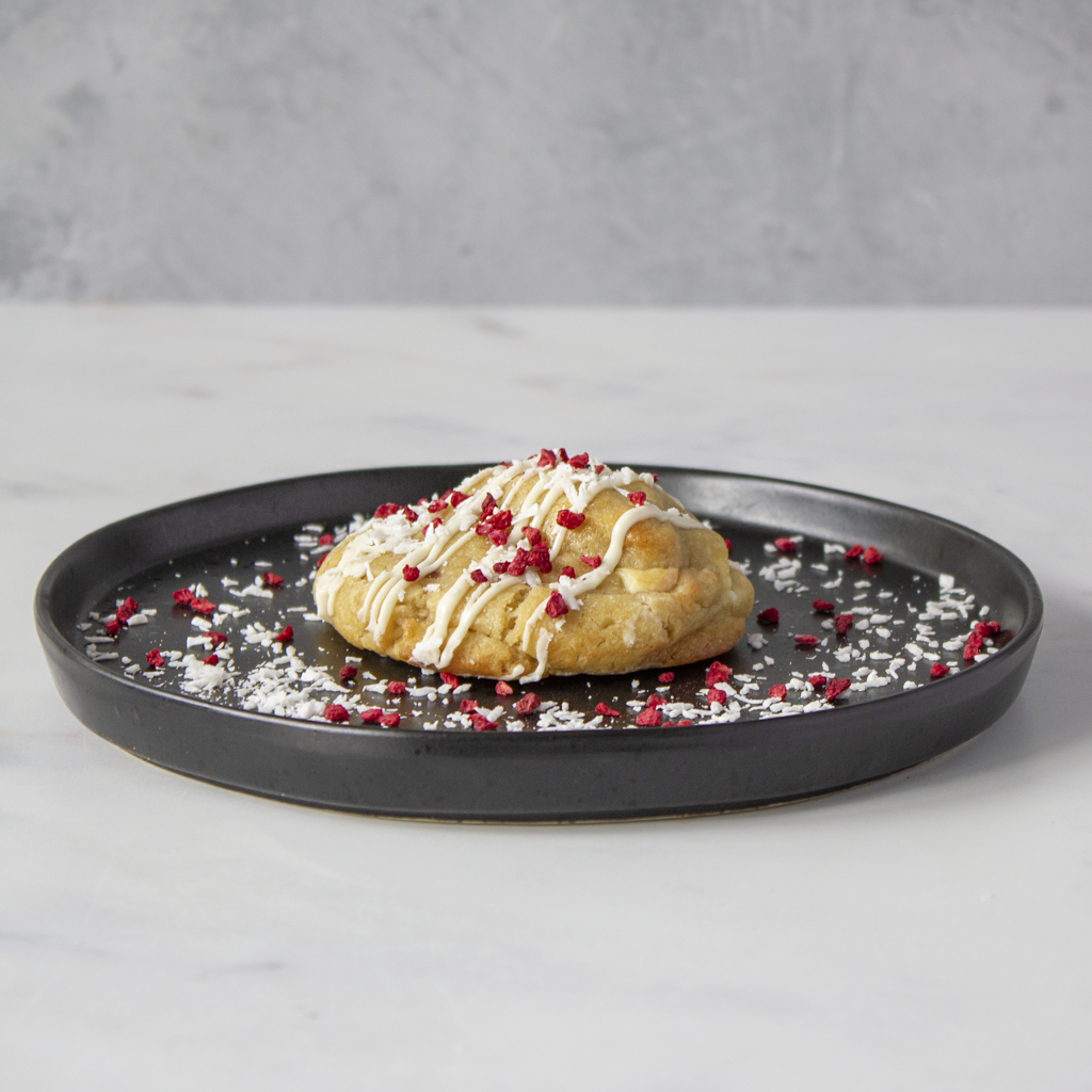 Raspberry, Coconut & White Chocolate Deluxe Cookie